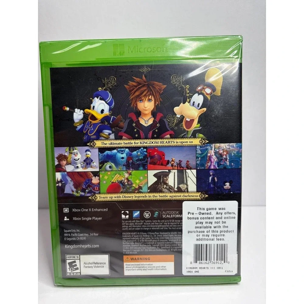 Kingdom Hearts III 3 Xbox One Game Disney Square Enix New Sealed RPG
